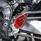 Red carbon-fiber footpad stickers, two-piece set with vented cutouts