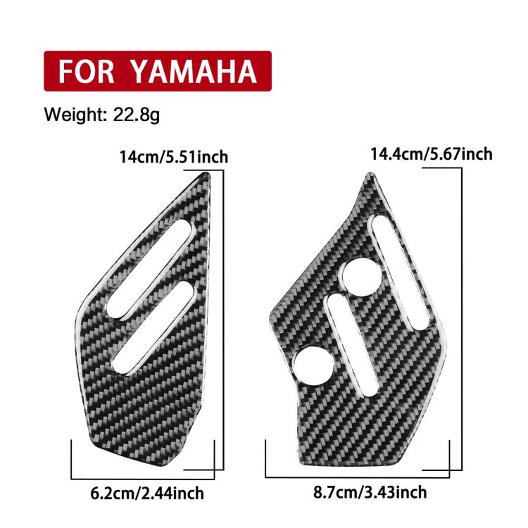 Carbon-fiber footpad sticker pair layout with size measurements