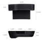 Black leather-look car seat crevice storage box with stitched edge and open top
