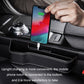 Black leather-look car storage box with phone and charging port in center