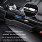 Black leather-look storage box with built-in cable routing and charging space