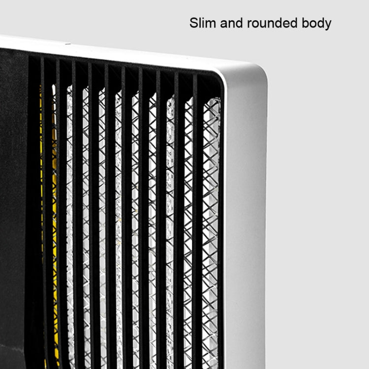 Mosquito killer lamp side view with slim rounded housing and vertical grille
