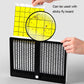 Mosquito killer lamp with yellow sticky fly board placed on top, showing grid coverage