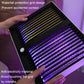 Mosquito killer lamp top view with protective grille, purple glowing UV bars