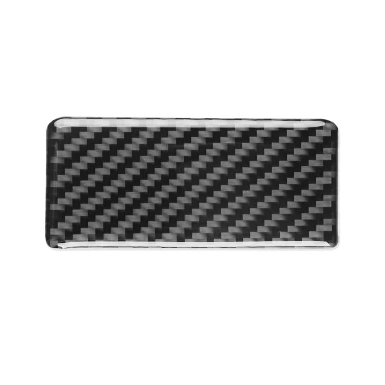 Black carbon-fiber dash storage box sticker, rectangular with rounded corners