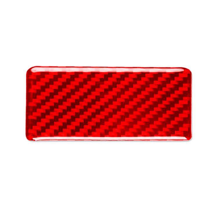 Red carbon-fiber dash storage box sticker, rectangular with rounded corners