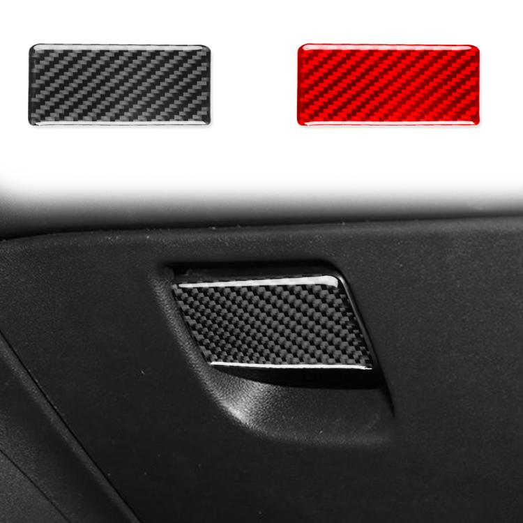 Carbon-fiber storage box sticker set: black and red rectangles with rounded corners