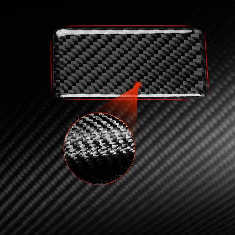 Black carbon-fiber storage box sticker installed in dashboard recess