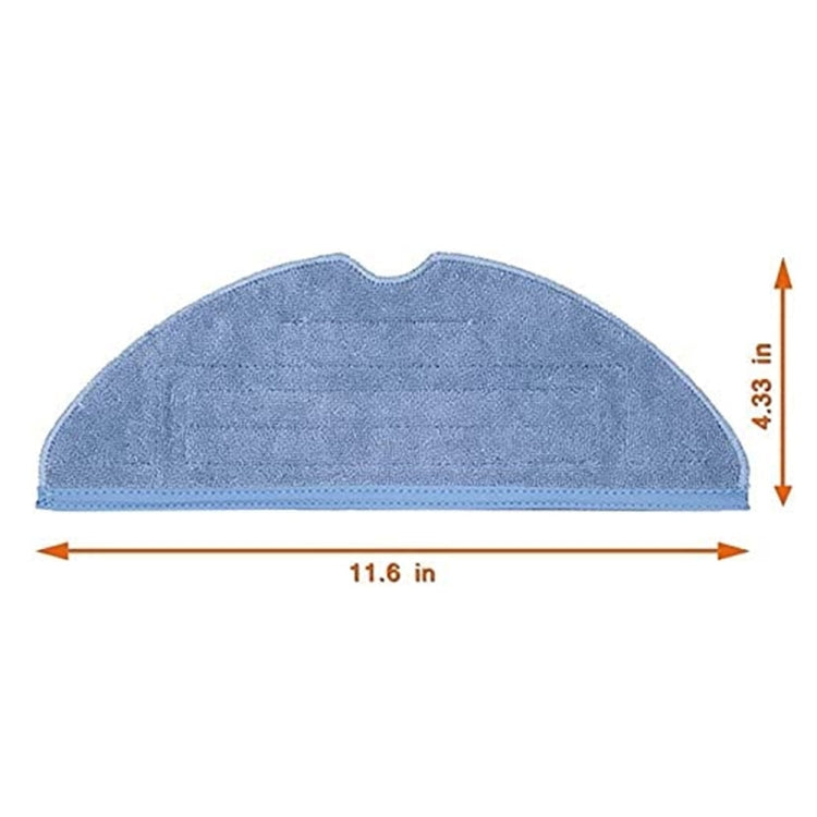 Blue semicircle mop pad cloth with size marking, for robot vacuum