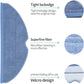 Blue microfiber mop pad cloth with curved edge and stitched texture