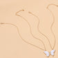Goldtone butterfly pendant necklace chains with white enamel butterfly charms