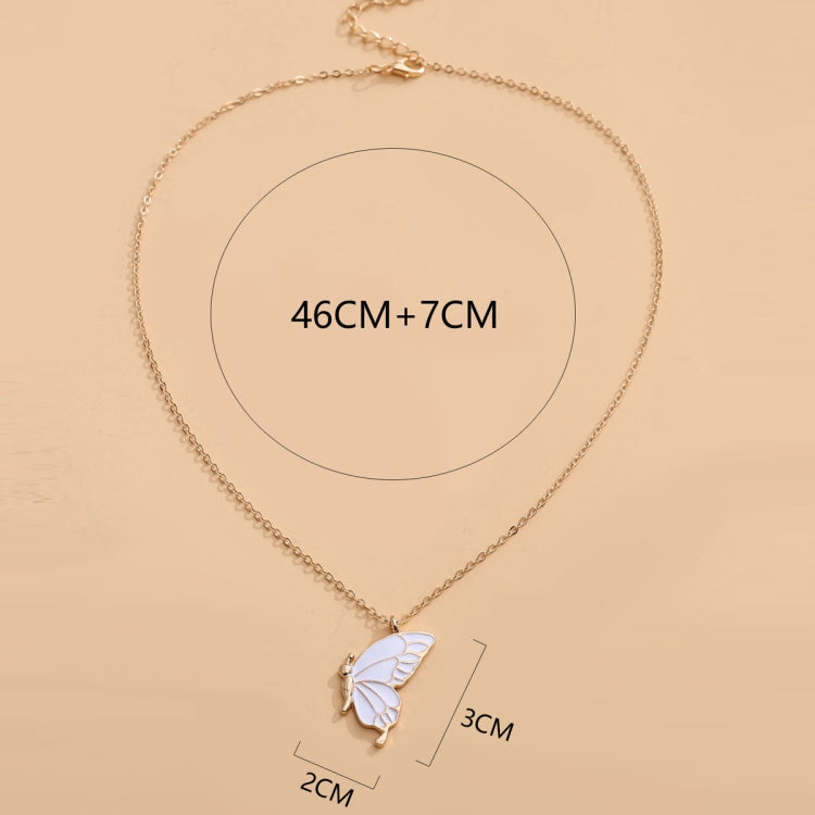 Goldtone butterfly pendant necklace, adjustable 46cm + 7cm length, small chain links