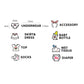 Baby category wall stickers with icons and size labels (5cm, 4cm, 13cm)