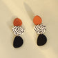 Acrylic Irregular Graphic Stitching Leopard Long Earrings