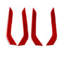 Set of four red carbon-fiber style door armrest decorative stickers, left-hand drive.