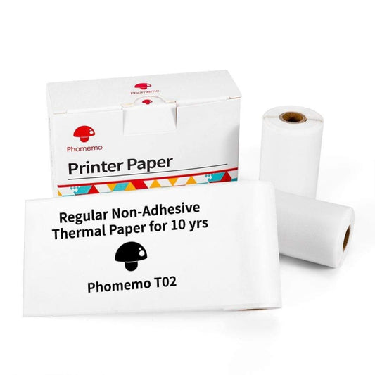 For Phomemo T02 3rolls Bluetooth Printer Thermal Paper Label Paper, 53mmx6.5m 10 Years Black on White No Adhesive, 50mmx3.5m 2 Years Black on White Sticker, 50mmx3.5m 10 Years Black on White Sticker, 53mmx5m 5 Years Blue on White No Adhesive           ...