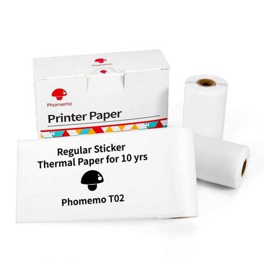 For Phomemo T02 3rolls Bluetooth Printer Thermal Paper Label Paper, 53mmx6.5m 10 Years Black on White No Adhesive, 50mmx3.5m 2 Years Black on White Sticker, 50mmx3.5m 10 Years Black on White Sticker, 53mmx5m 5 Years Blue on White No Adhesive           ...