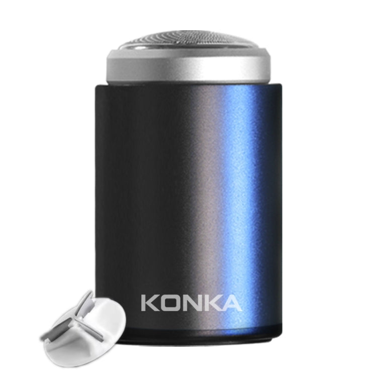 KONKA mini portable electric shaver, black body with one spare knife head