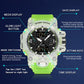 SANDA Green Light Alarm Clock Multifunctional Waterproof Shockproof Transparent Watch