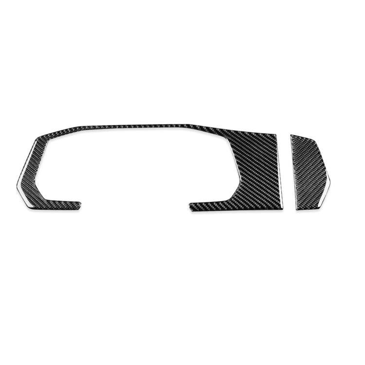 Carbon fiber-style dashboard trim sticker set (2 pcs), black, for instrument panel surround