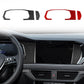 Dashboard trim sticker set with carbon fiber texture, red and black side pieces (2 pcs)