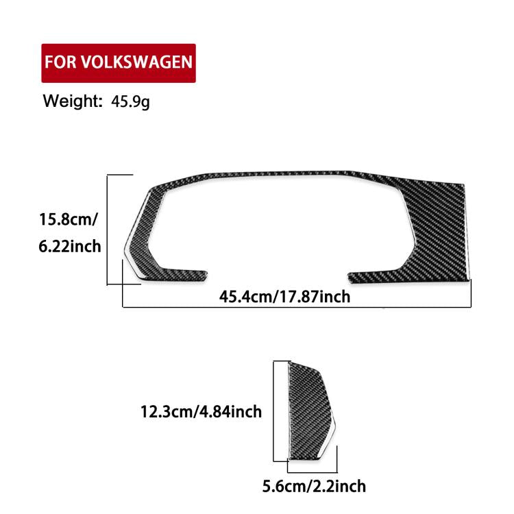 Carbon fiber-style dashboard trim sticker set (2 pcs), black, for center console surround