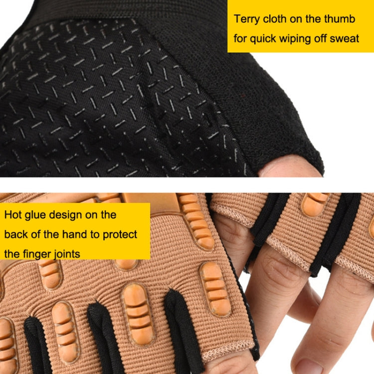 Black fingerless half gloves with terry thumb for wiping sweat and padded finger joints