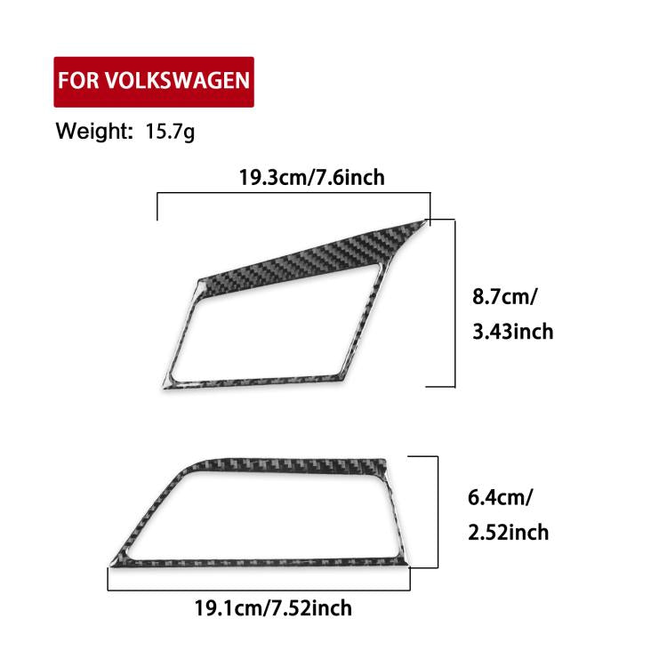 Carbon-fiber air vent outlet trim stickers with size outlines