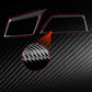 Red carbon-fiber dash air vent outlet trim stickers set with texture close-up
