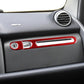 Glove box handle trim stickers, red carbon-fiber strip, left-hand drive, 2 pcs
