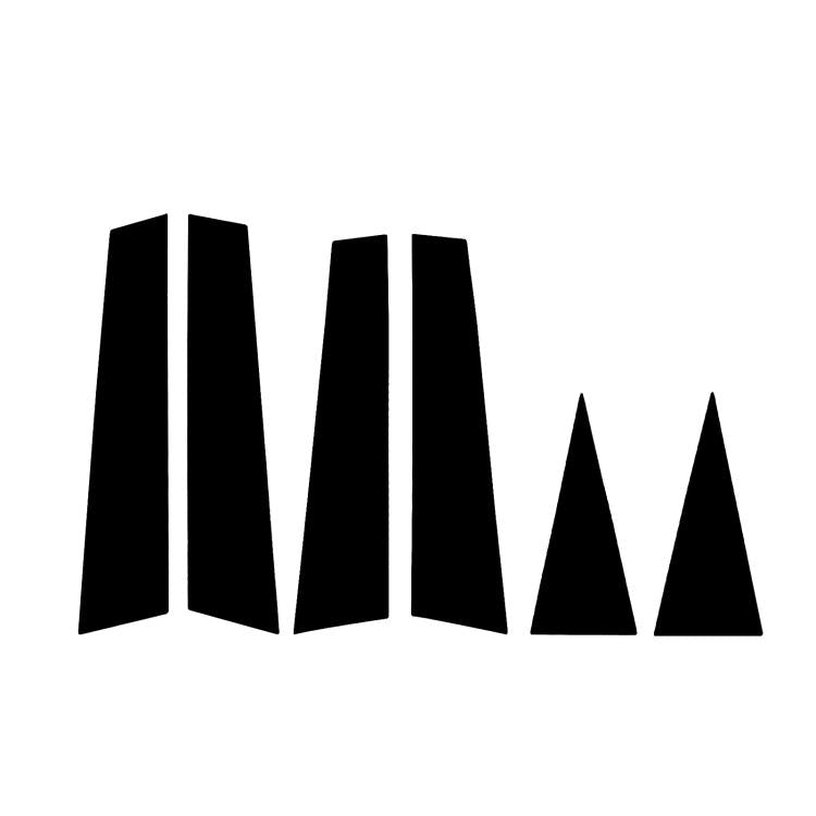 Black vinyl B-pillar sticker set with six cut shapes