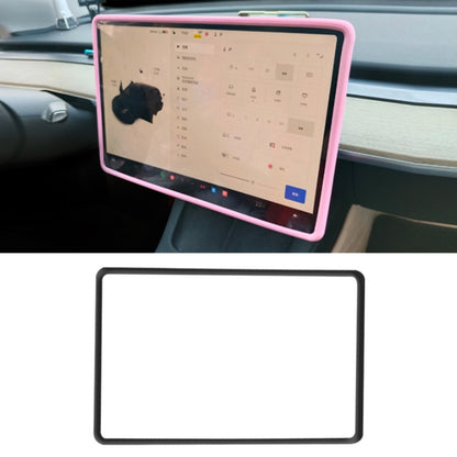 Pink silicone screen protector bumper frame for Tesla Model 3/Y touchscreen