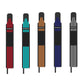 Assorted weightlifting wrist wraps in red, blue, orange, and gray stripe colors