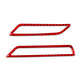 Red carbon-fiber look dashboard air outlet trim stickers, 2-piece set, left-hand drive