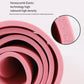 Pink yoga mat foam cross-section with layered textured ridges