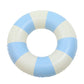 Inflatable child swimming ring, blue and white striped round float with inner hole