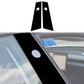 Black B-pillar decorative stickers with round white cutout; two-piece set