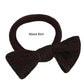 Black bow stretch hair band, fabric bow hair tie