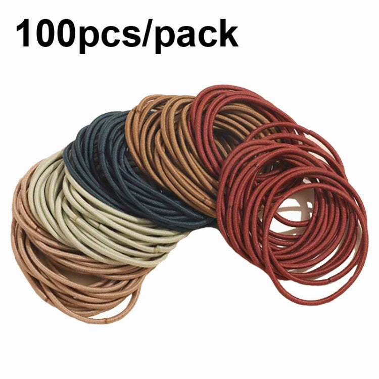 Stretchy nylon hair rings, earth-tone mixed elastic hair bands