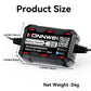 KONNWEI BK400 battery monitor size view, compact black diagnostic device with ports