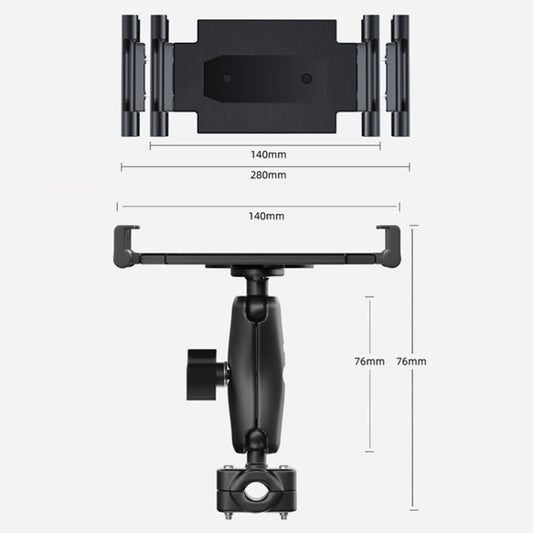 Car Rear Seat Folding Stretchable Headrest Tablet Bracket, Metal Clamp Arm