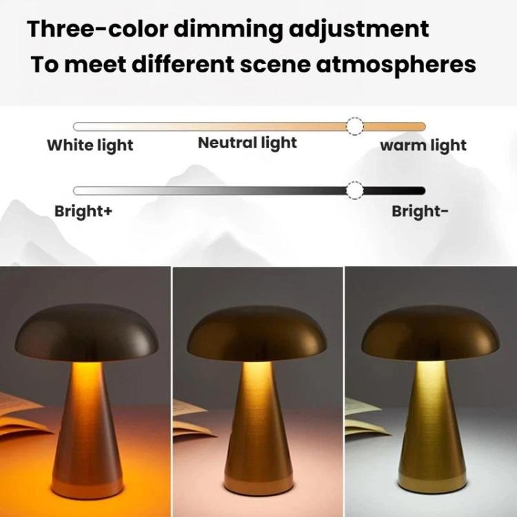 Bar Restaurant Table Lamp Bedside Atmosphere Rechargeable Mushroom Lamp Dimmable Night Light