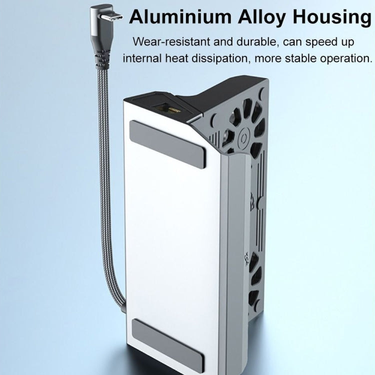 White and black aluminum alloy dock stand housing with vented side panel