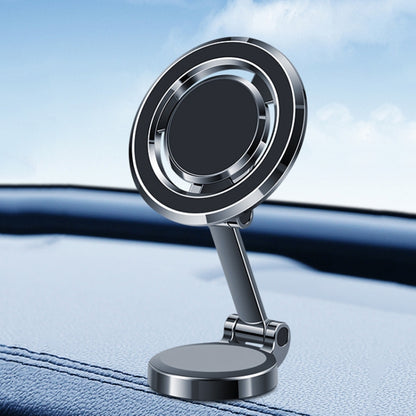Silver universal magnetic dashboard phone holder with round magnet ring base