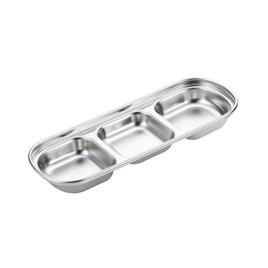 Stainless Steel Square Sauce Dish Hotpot Seasoning Disc Barbecue Tableware, 1 Grid (Silver), 2 Grid (Silver), 3 Grid (Silver), 4 Grid (Silver), 1 Grid (Gold), 2 Grid (Gold), 3 Grid (Gold), 4 Grid (Gold)