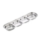 Four-compartment silver stainless steel square sauce dish tray with four divided wells