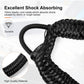 Black braided elastic bungee dock line with shock-absorbing woven core