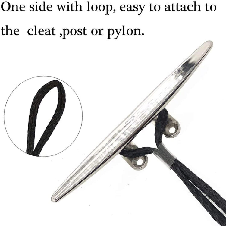 Stainless steel hook with loop end for cleat, post, or pylon attachment