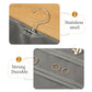 Gray jewelry organizer bag with stainless steel hanger hook and reinforced stitched seams