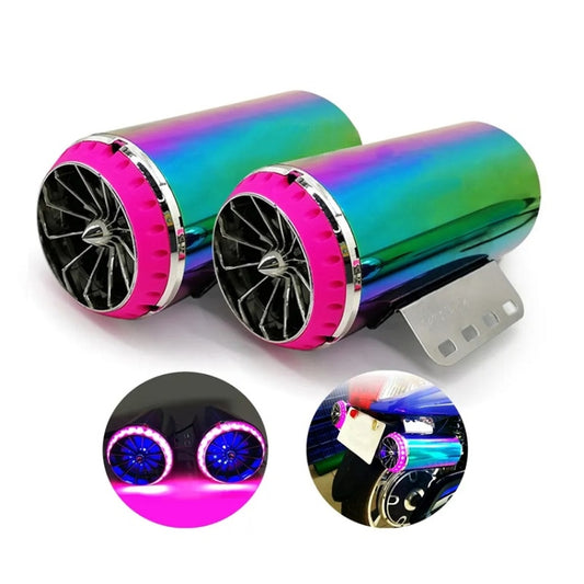Motorcycle Subwoofer Color-Coated Audio Exhaust Pipe Simulator, 12V